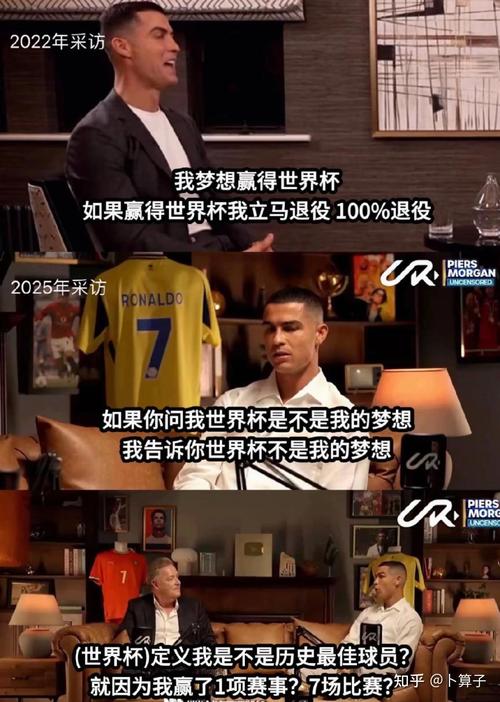 详细阅读:心境变了?40岁C罗称世界杯不是梦想,上届淘汰后说梦想结束了 心境变了?40岁C罗称世界杯不是梦想,上届淘汰后说梦想结束了